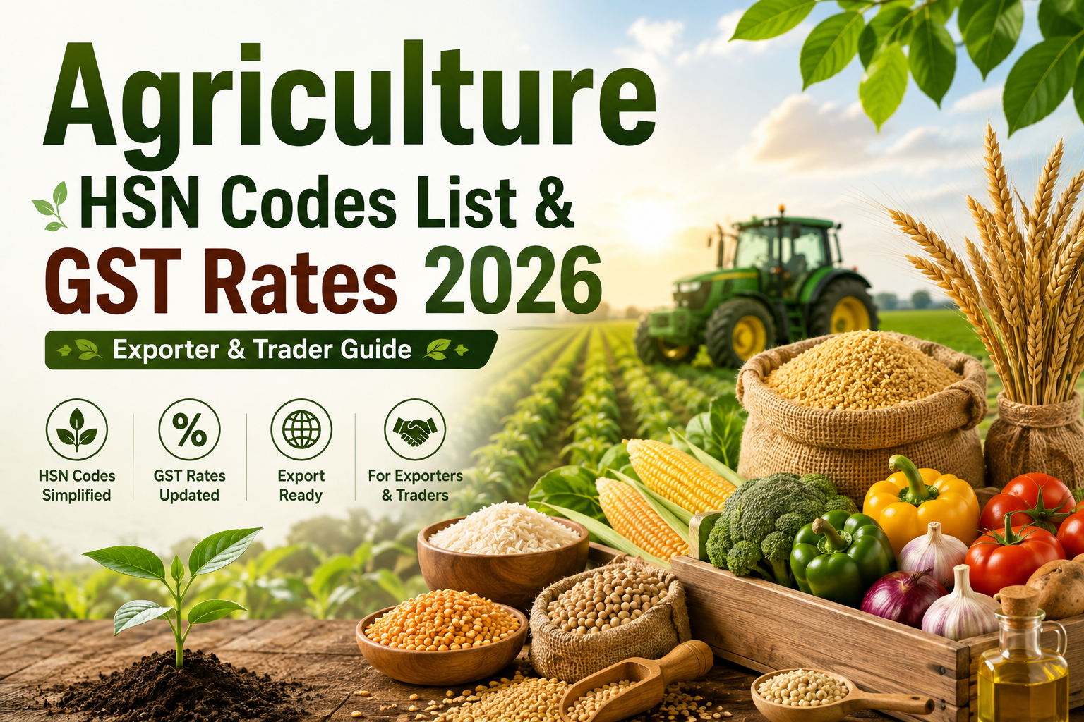 Agriculture HSN Codes List & GST Rates 2026 | Exporter & Trader Guide